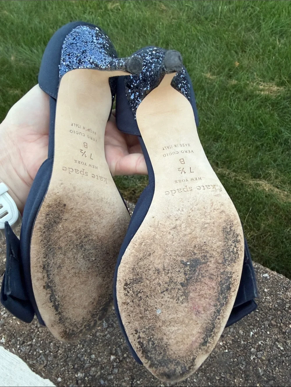 kate spade Navy Open-Toe Bow D'Orsay Heels